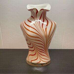 Murano Style Glass Striped Bust Vase